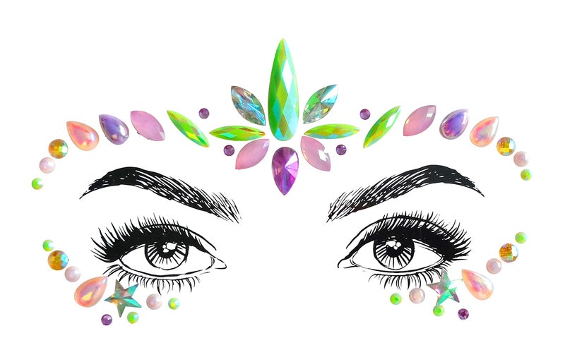 SHINEYES 6 Pcs Festival Gems, Glitter Rhinestone Rave Face Jewels, Crystals Stickers, Eyes Body Temporary Tattoos - Image 3